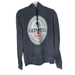 Lucky Brand Guinness Stout Pullover Hoodie Graphic Sweatshirt‎ Men’s Gray Grunge